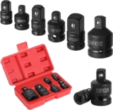 HSEAMALL 6PCS Adaptateur de douilles à chocs, Adaptateur de douille, adaptateur de tête carrée pour clés à molette, clés à cliquet