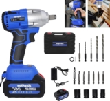 DICN Outils électriques clé à chocs électrique sans fil 1/2 « driver 3200 RPM 2 modes de vitesse variable 4 manchons d&rsquo;impact clé à chocs électrique batterie et chargeur rapide