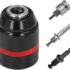 Mandrin Perceuse 1.5-13mm, Filetage 1/2&Prime; 20UNF, Rapide Adaptateur Mandrin Visseuse, avec SDS Plus, 1/4 HEX et clé à Chocs, Outil de Conversion, pour Perceuse Électrique, Clé Électrique (4)