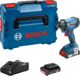 Bosch Professional 18V System visseuse à chocs sans-fil GDR 18V-160 C (couple maxi : 160 Nm, vissages M6 – M14, carré mâle 1/4&Prime;, 2 batteries 2,0 Ah et chargeur, dans une L-BOXX)