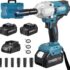 WingFly Clé à Chocs Sans Fil Brushless 750N.m Compatible avec Batterie Makita 18 V, 1/2&Prime; Boulonneuse a Choc Electrique pour Voiture Maison, avec 5 Douilles à Chocs(Sans Batterie)