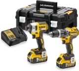 DEWALT Kit Perceuse DCD796 + Visseuse à Impact DCF887 + 2 Batteries 5Ah + Chargeur DCB115 + Mallette Tstak DCK266P2T-QW