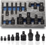 CCLIFE 17PCS Adaptateur porte douille à choc 1/4&prime; 3/8&prime; 1/2&prime;,Cardan Universel,Adaptateur de clé Pour visseuse et perceuse avec système à bille et ressort | Cr-Mo…