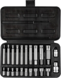 Ensemble de 22 Pièces RIBE (30, 75mm) Jeu de Douille Jeu d’embouts RIBE (M4 M5 M6 M8 M9 M10 M12 M14 M16 M18) + 2 adaptateurs 1/2&Prime; & 3/8&Prime; pouce – Ensemble de clés à douille (HRC 58-62) – Acier S2, Cr-V