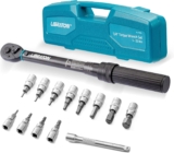 LIBRATON Clé dynamométrique 1/4&Prime;, 5-25 Nm, 0,1 pour vélo et moto, micro réglage sur 0,1, précision d&rsquo;erreur ±3% avec tige d&rsquo;extension, douilles hexagonales et douilles Torx