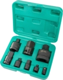 Lot de 8 adaptateurs carrés pour douilles de serrage 1/4&Prime; 3/8&Prime; 1/2&Prime; | WIESEMANN 80010 | acier au chrome vanadium | adaptateurs augmentateurs | femelle | mâle | dans un coffret